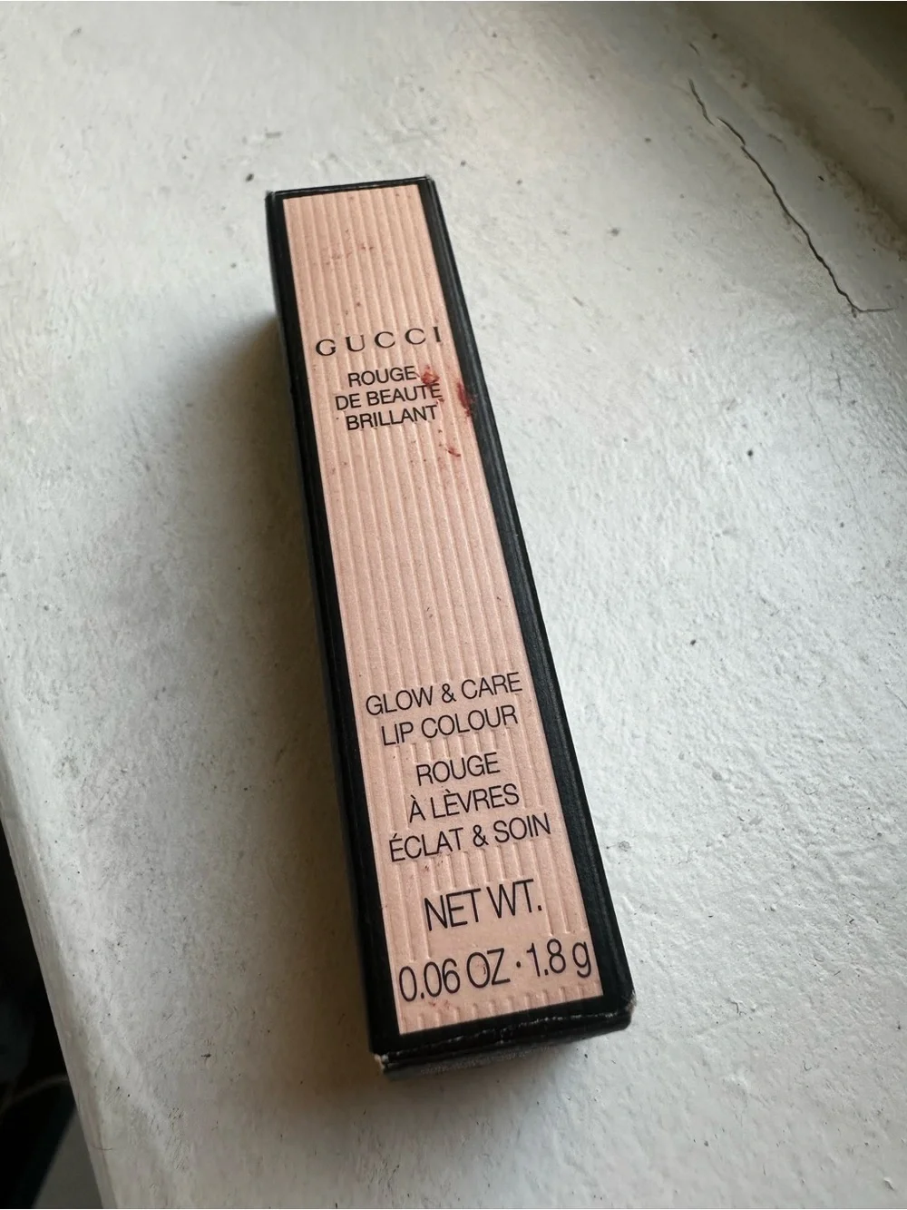 Gucci Rouge de Beauté Brilliant Shine Glow & Care Lipstick — Emmy Petal